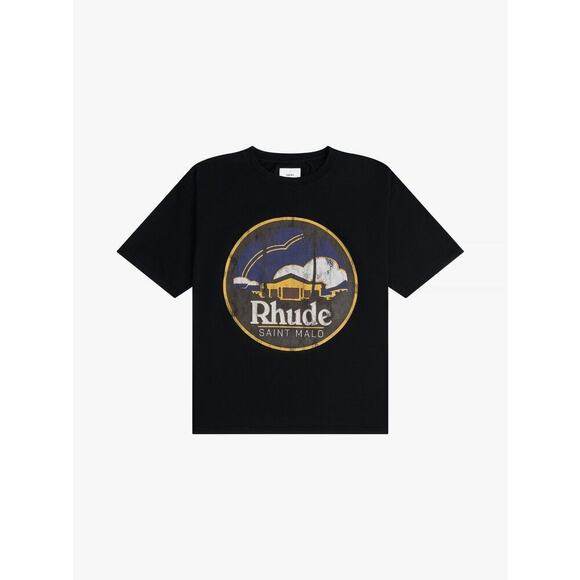 Rhude SAINT MALO TEE Vintage Black Size Small $325 - Picture 1 of 3